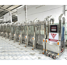 Cổng Xếp Inox Cao Cấp V70